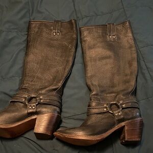 Tall Frye harness boots